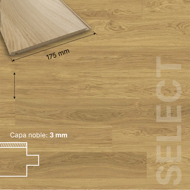 ROBLE FLOTANTE HDF - 14/3 - PREMIUM 127